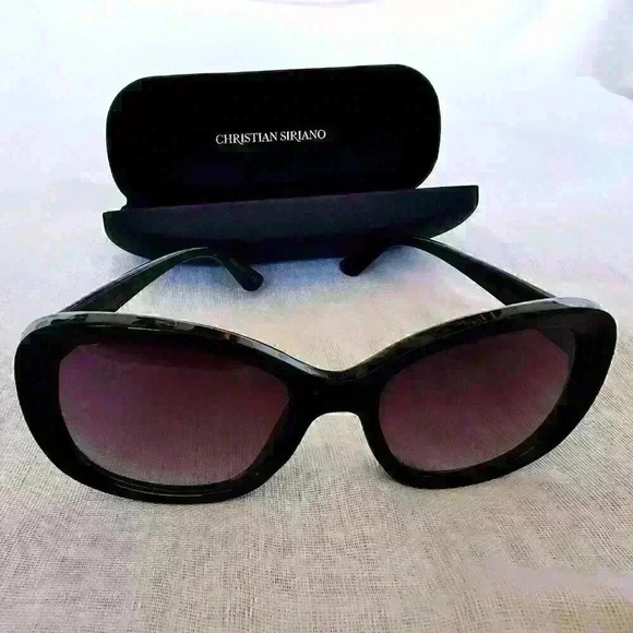 😍 NWT 😍 Christian Siriano 'Grace' Sunglasses, Black/Pink - Picture 3 of 8